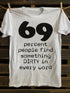 Unisex 69 Percent People Find Something Dirty In Every Word T-shirt